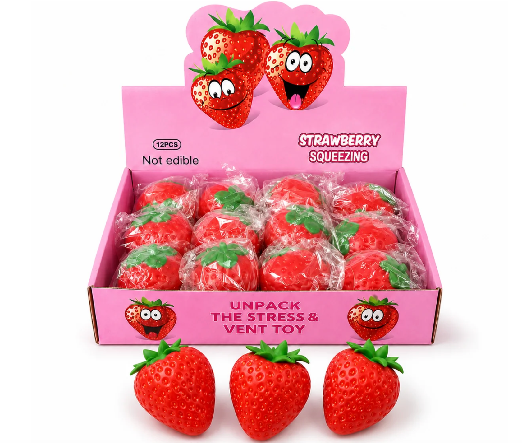 Fraise squishy anti-stress – Strawberry squeezing toy