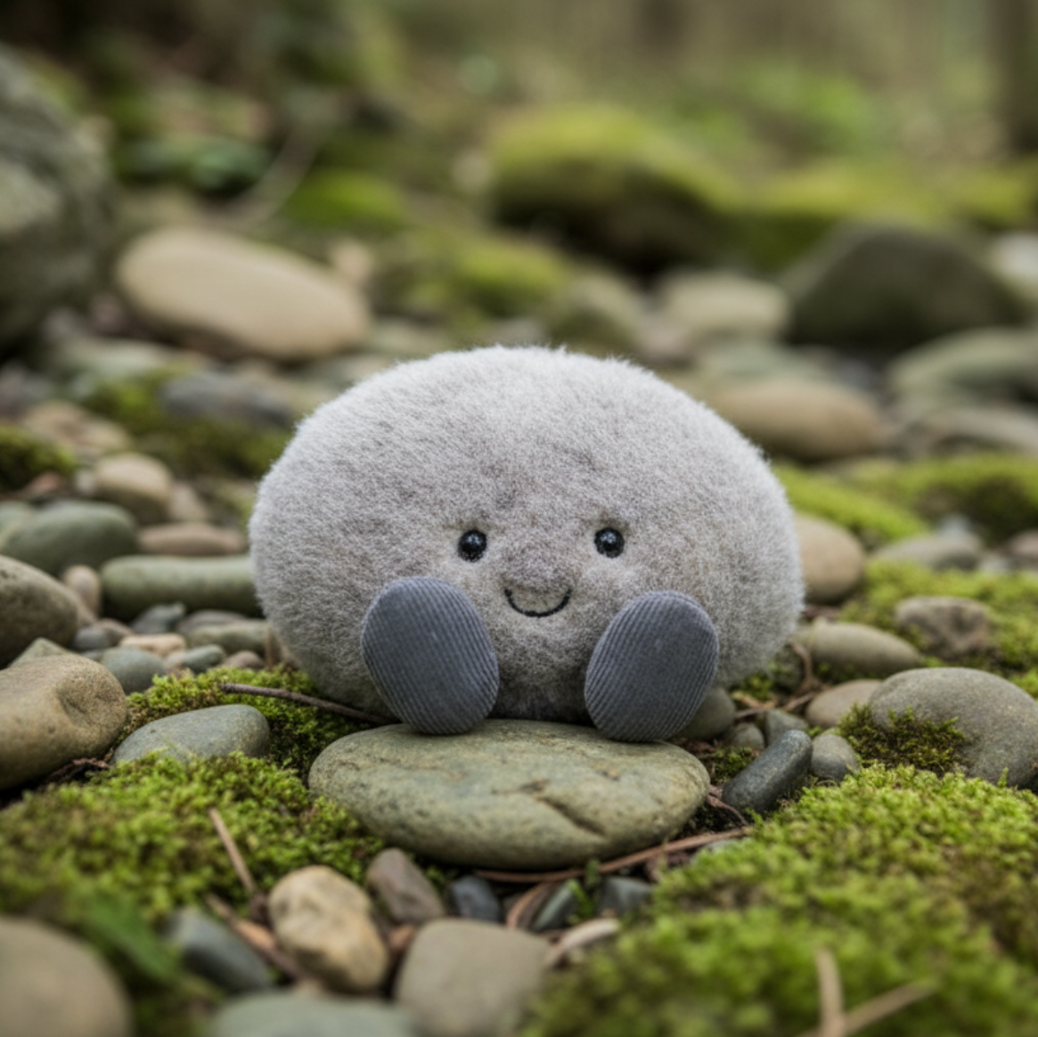 Jellycat amuseable pebble – Peluche galet gris
