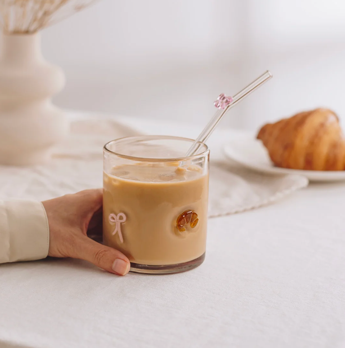 Verre à Motifs Croissant & Boucles — Style Parisien | Verre à Whisky