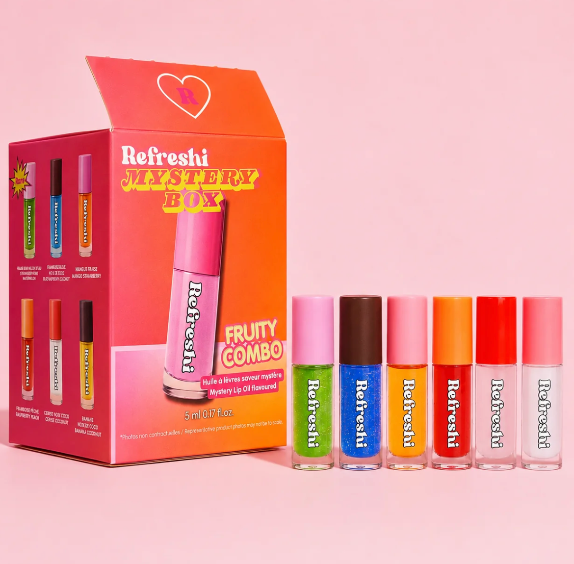 Huile à lèvres mystère Fruity Combo – Refreshi, 5 ml