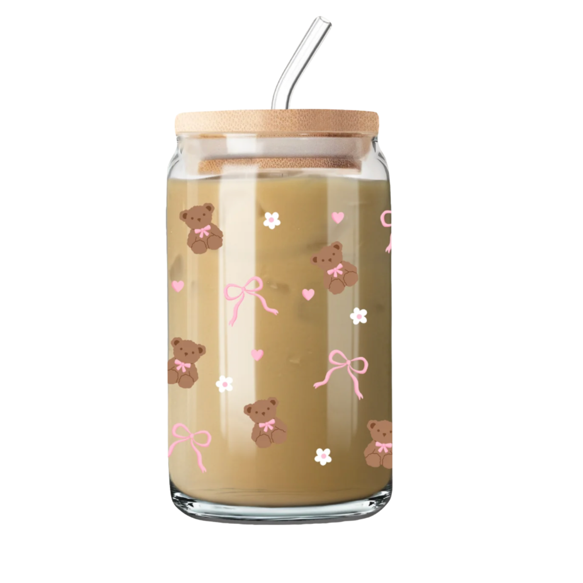 Verre – Oursons, Nœuds & Fleurs 16 oz | Alarocque Design