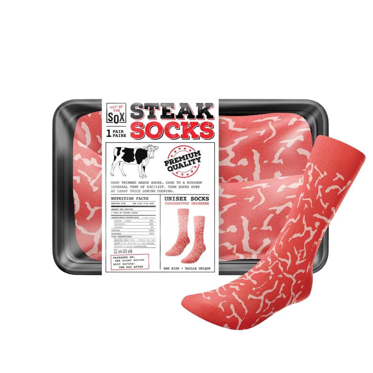 Chaussettes Steak Socks unisexes – taille unique