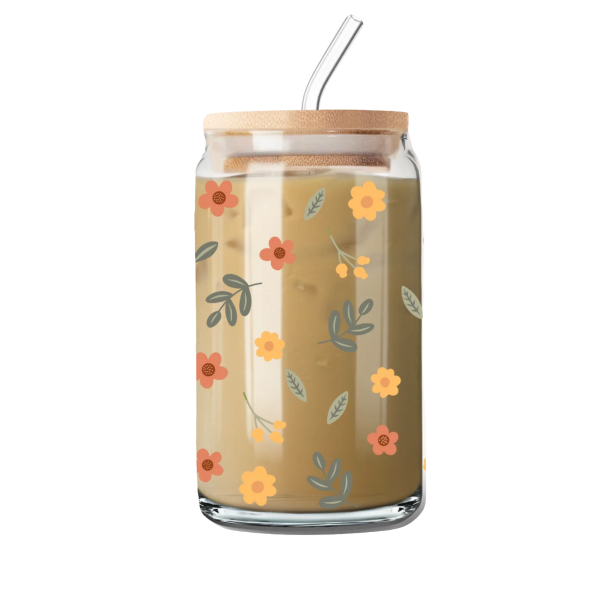 Verre à boire fleurs et feuilles d'automne 16 oz – AlaRocque Design