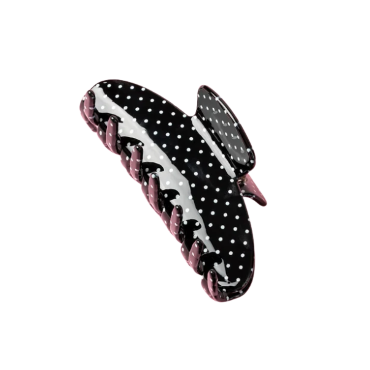 Pince à cheveux Pixie Woo Crescent à pois noir et blanc