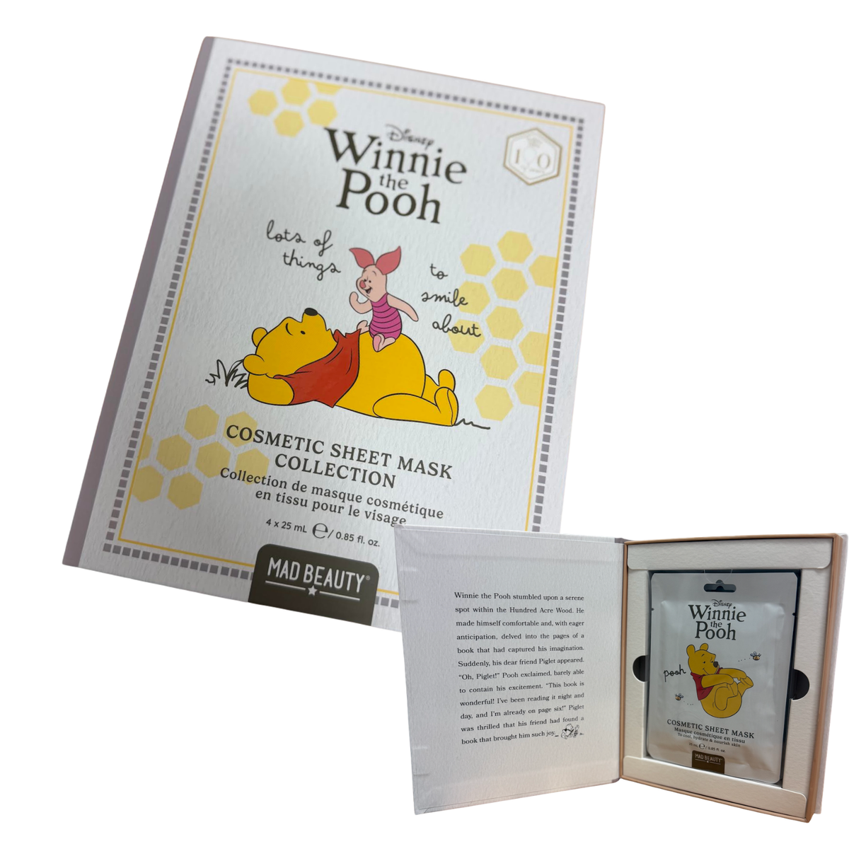 Collection de masques visage en tissu Winnie l’ourson – 4 x 25 ml