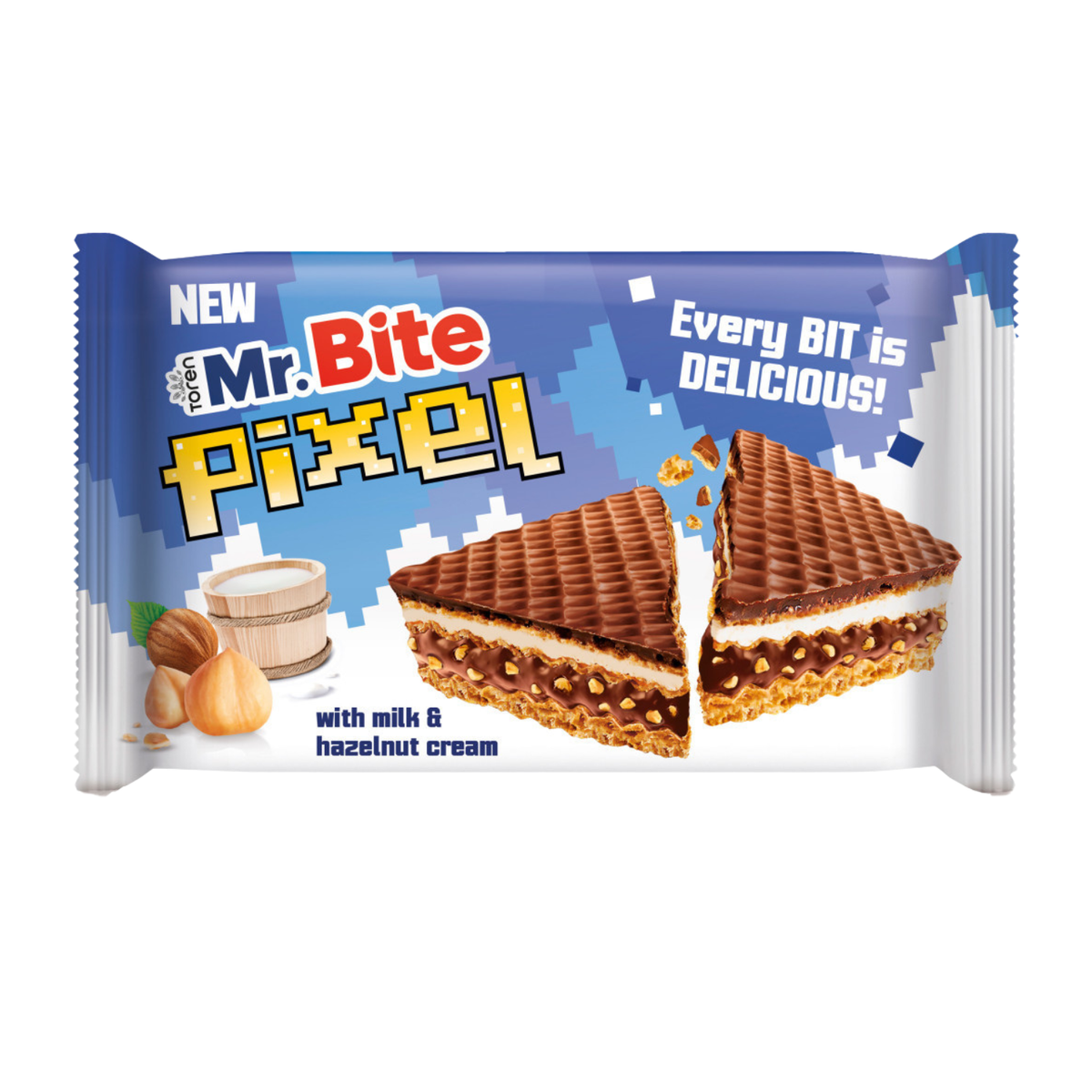 Mr. Bite Pixel, gaufrette chocolat et crème de noisettes