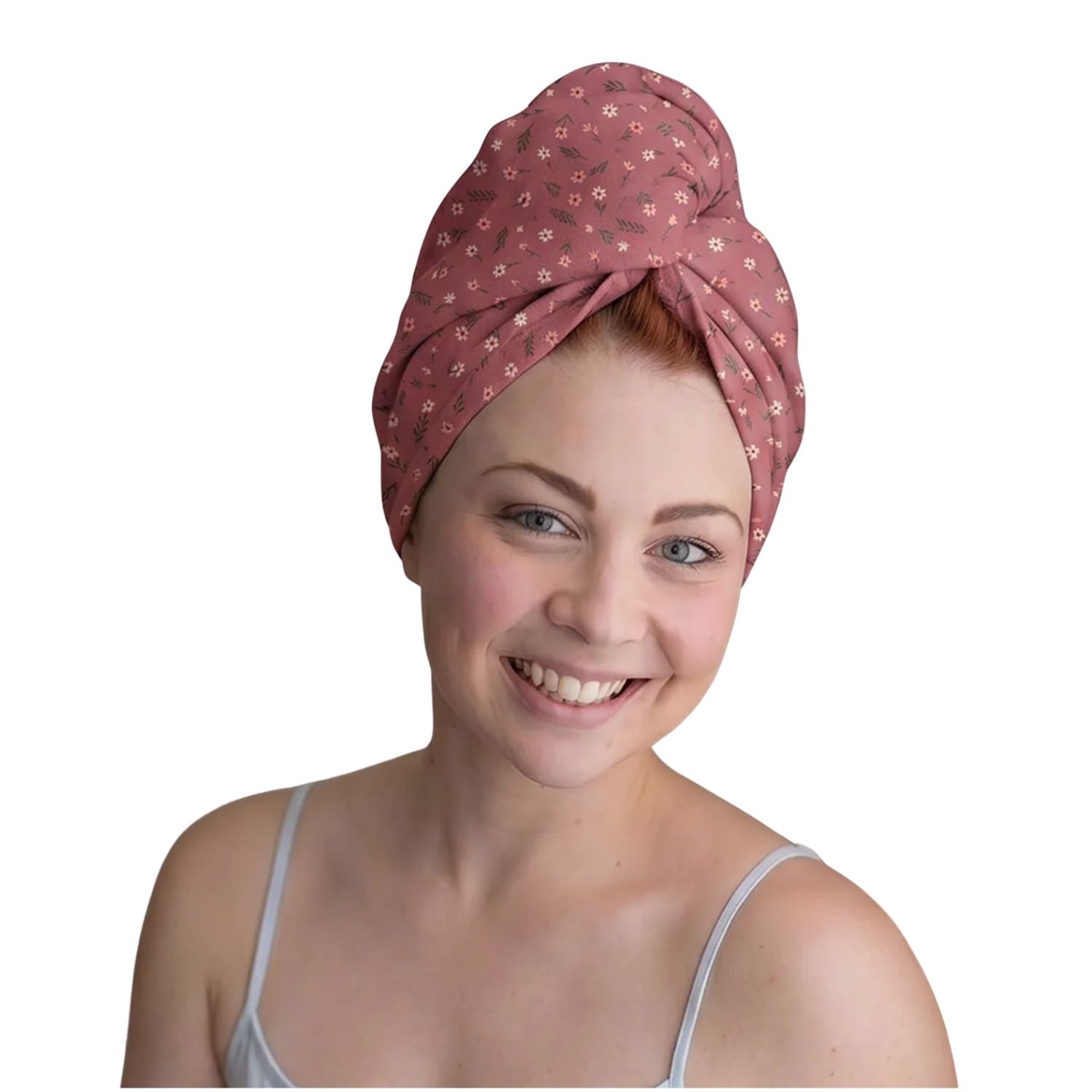 Serviette à cheveux Solem en microfibre -  jolie fleur