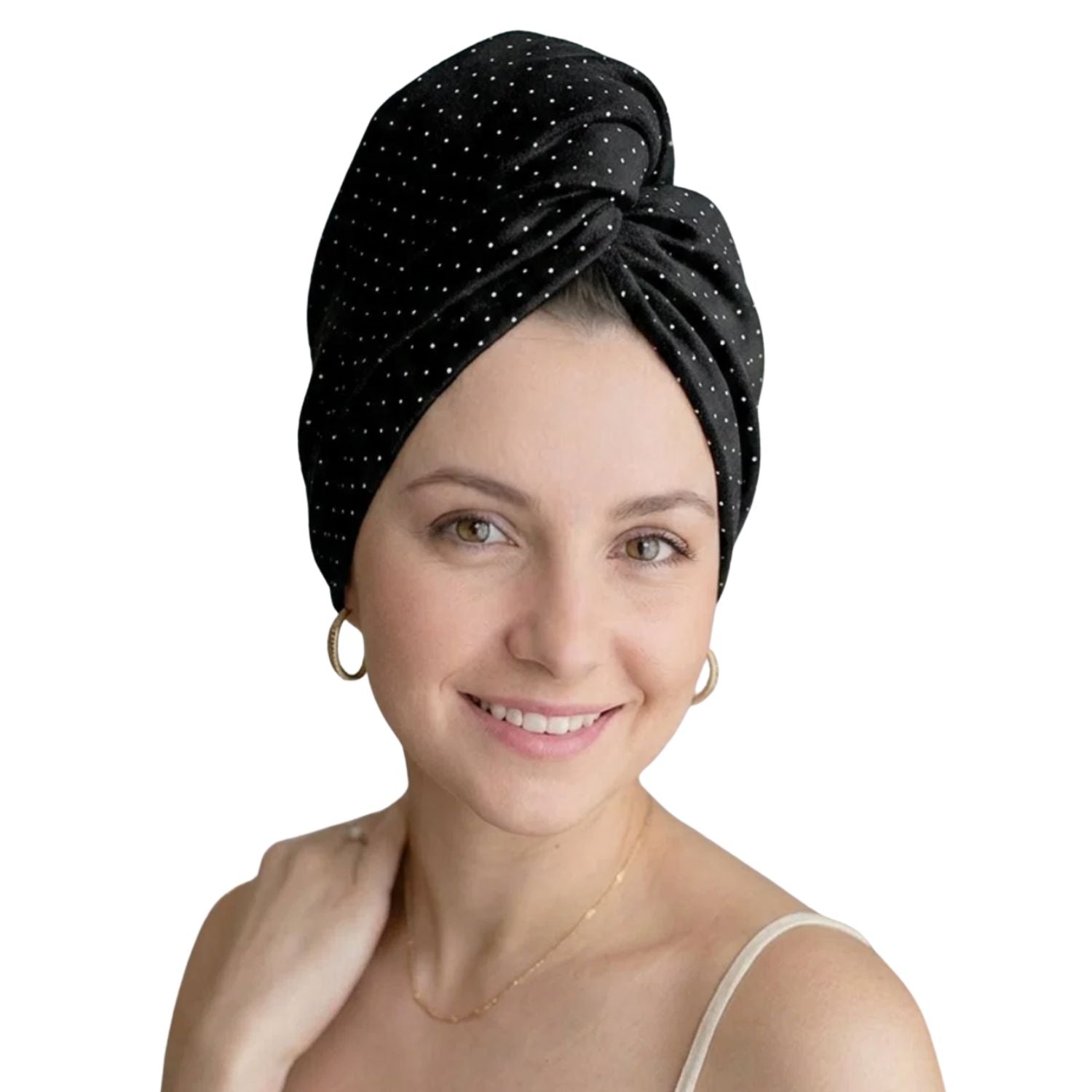 Serviette à cheveux Solem en microfibre - pois pop
