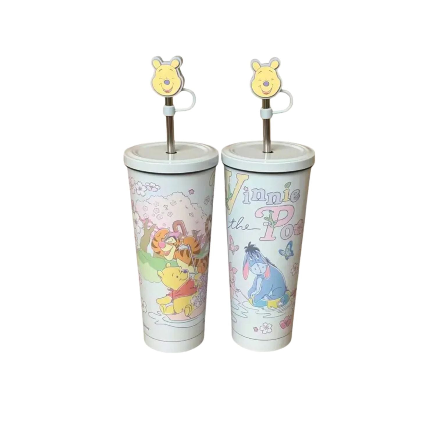 Gobelet inox 24 oz. - Winnie l'ourson avec couvercle et capuchon pour paille