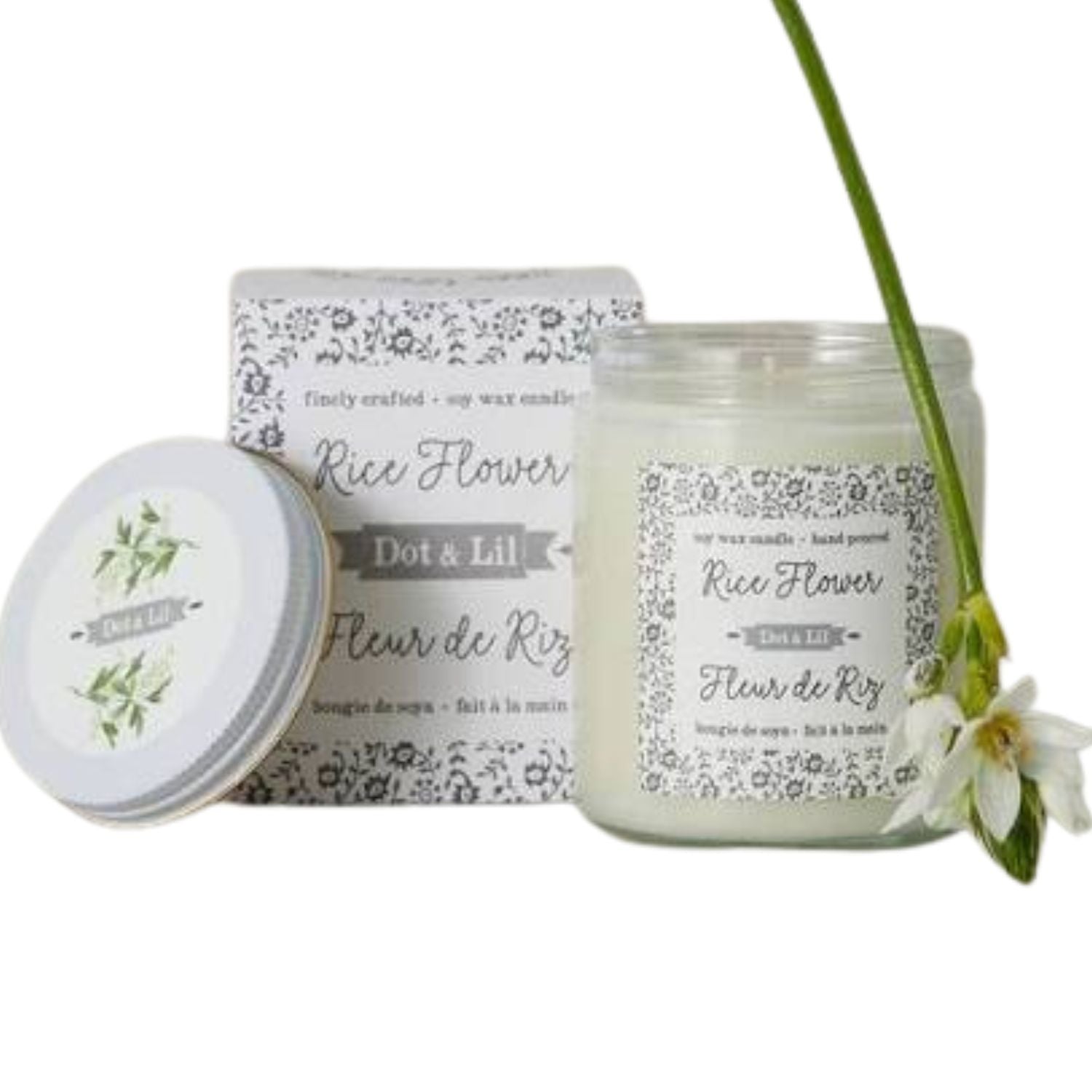 Bougie de soya - Fleur de riz