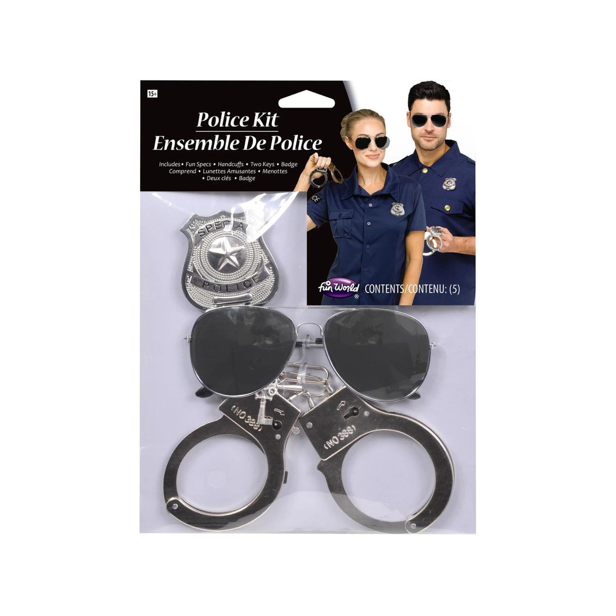 Ensemble de police lunette et menotte