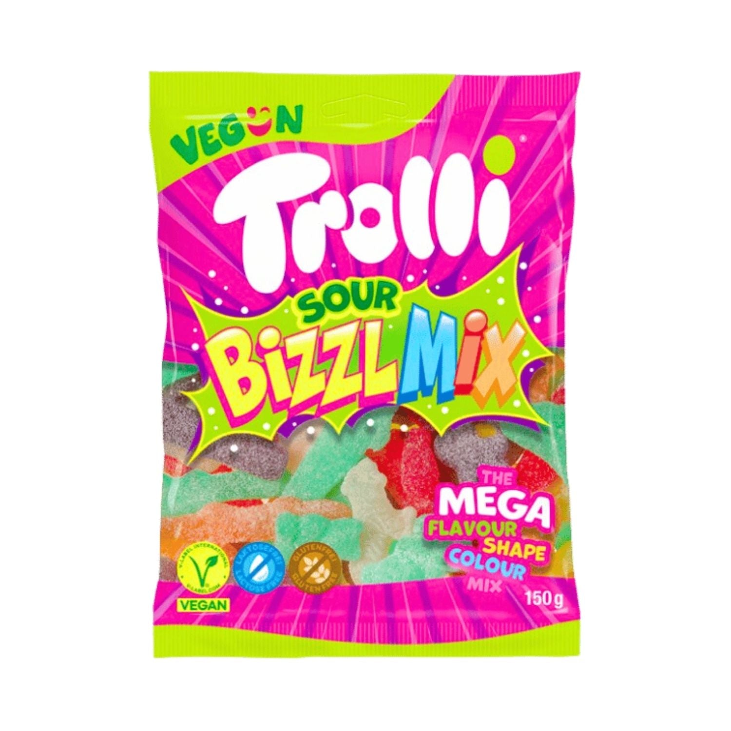 Trolli Sour Bizzl Mix Vegan 150g – Mega Mix Acidulé