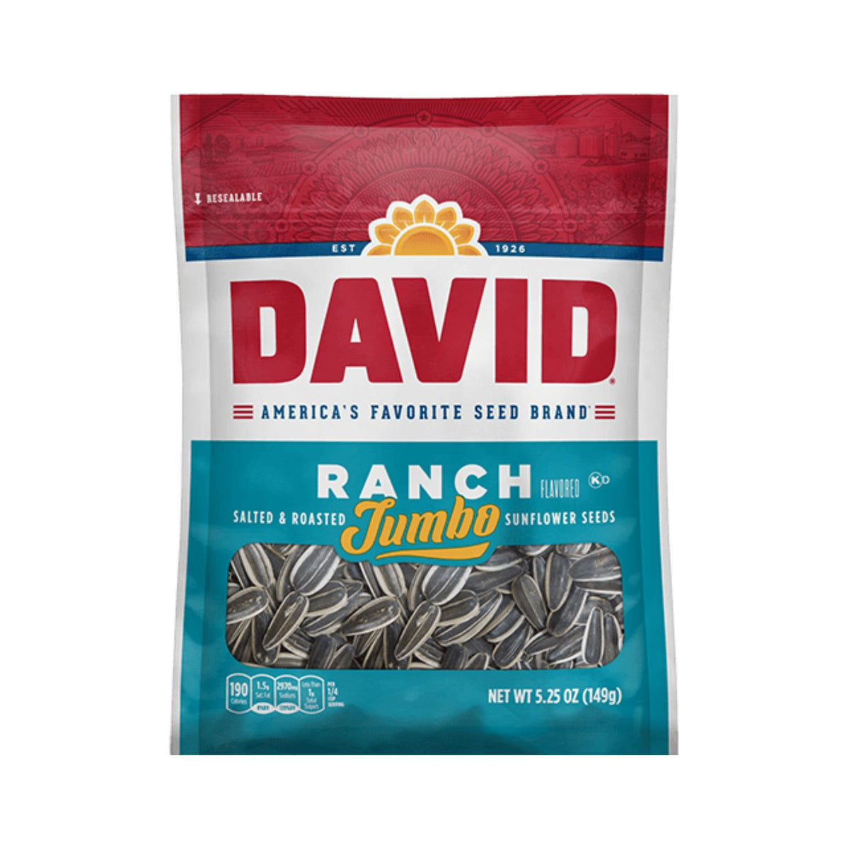 Graines de tournesol DAVID Jumbo – Ranch, 149 g