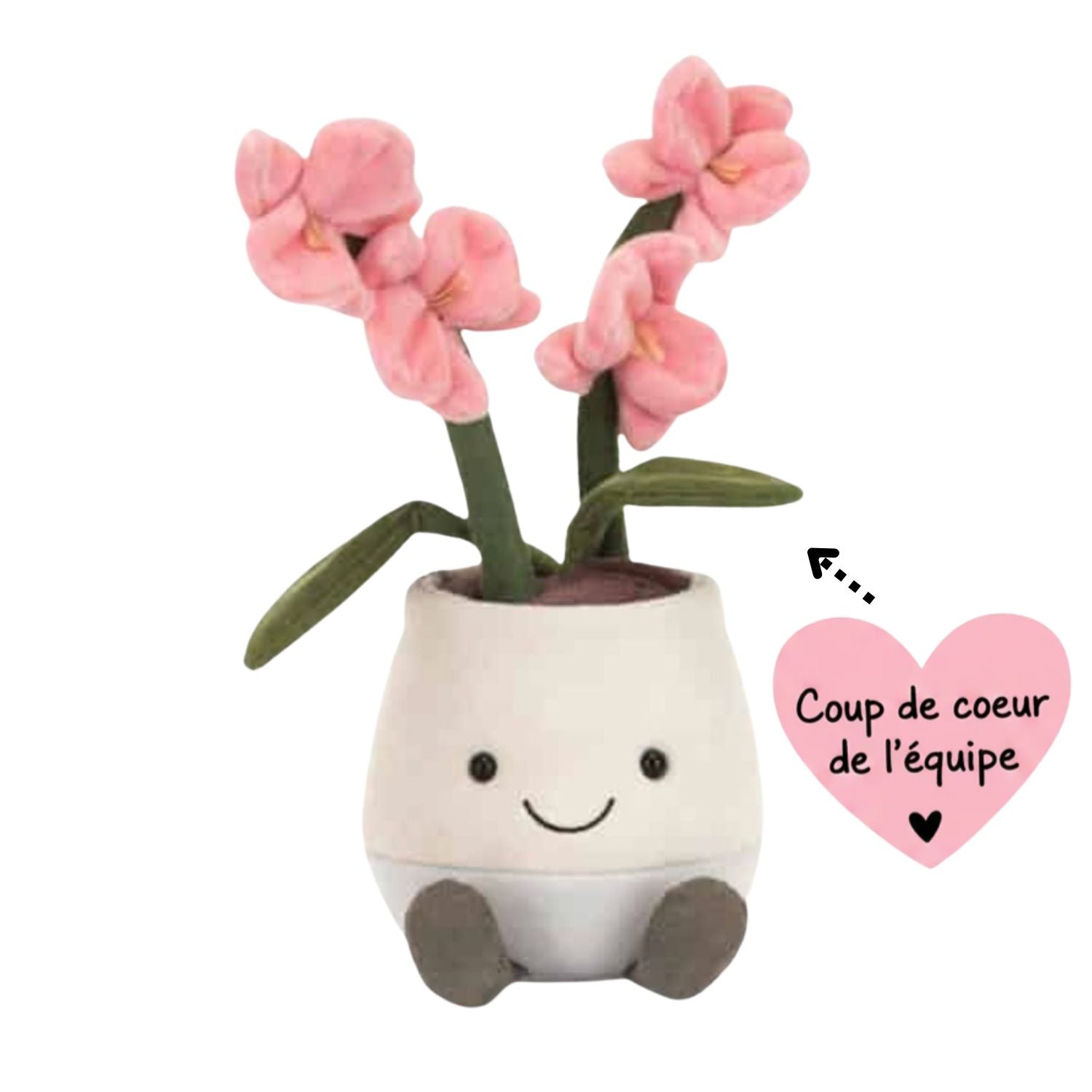 Jellycat Amuseable Orchidée Rose — Peluche Plante Orchidée
