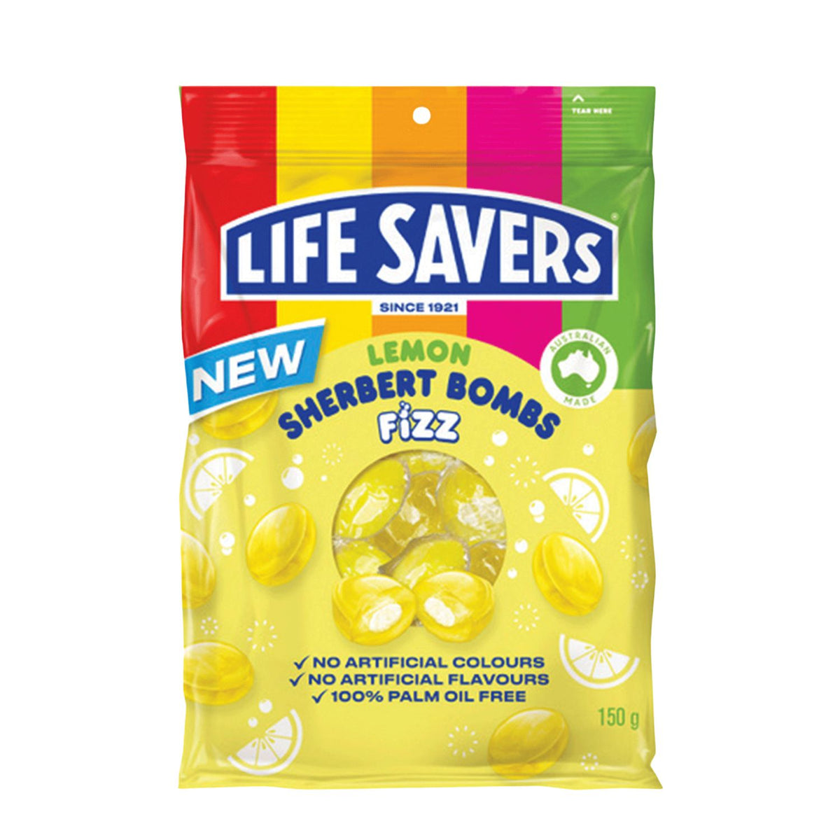 Bonbons Life Savers Sherbert Bombs Fizz au citron – 150 g