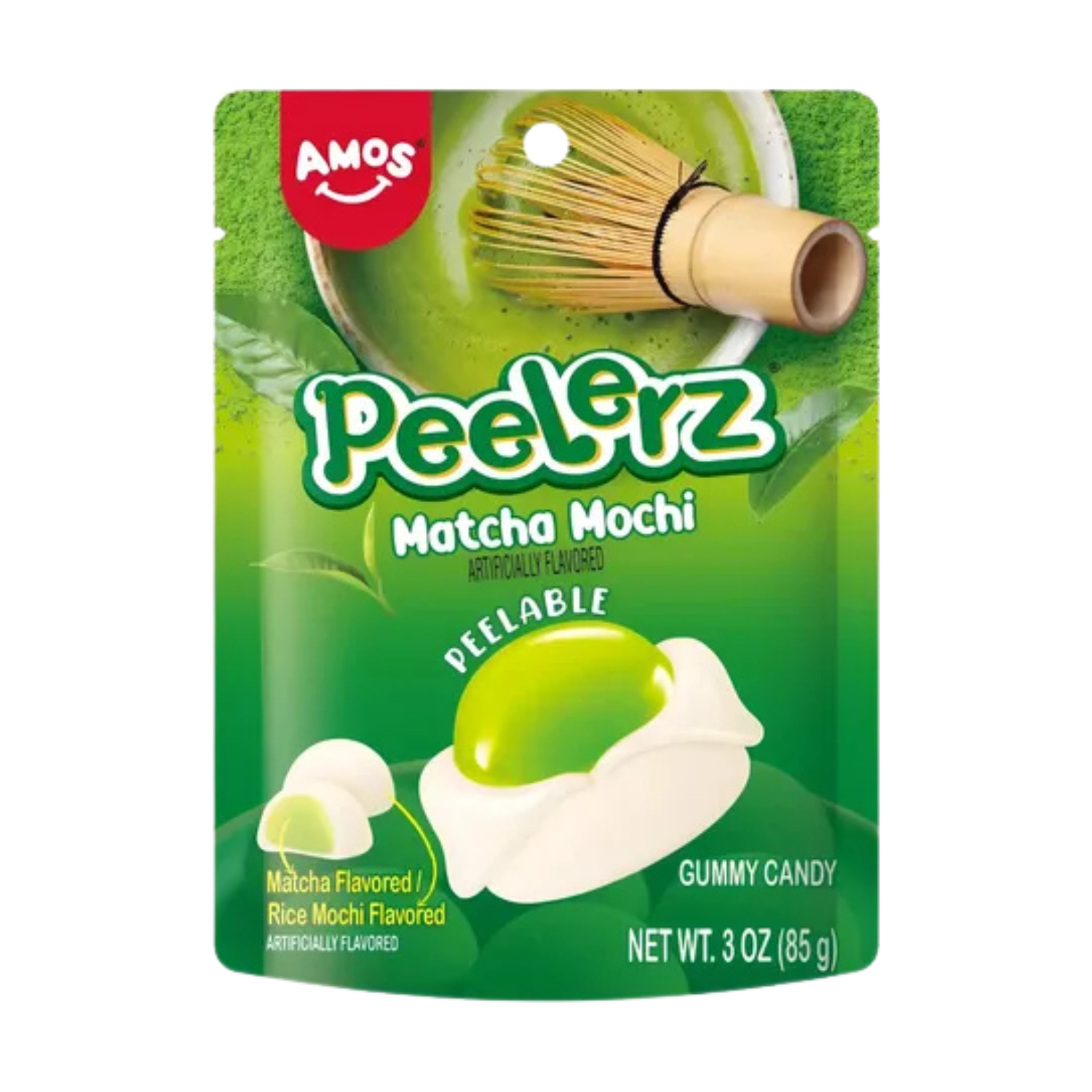 Amos Peelerz – Matcha mochi gummy candy (85 g)