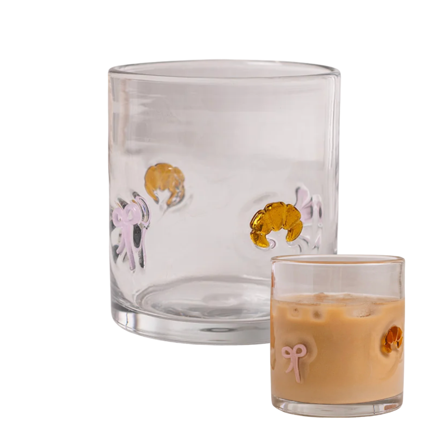 Verre à Motifs Croissant & Boucles — Style Parisien | Verre à Whisky