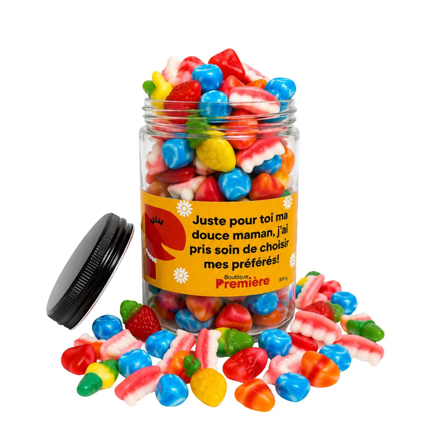Confection « Juste pour toi ma douce maman » – Pot de Bonbons Réutilisable