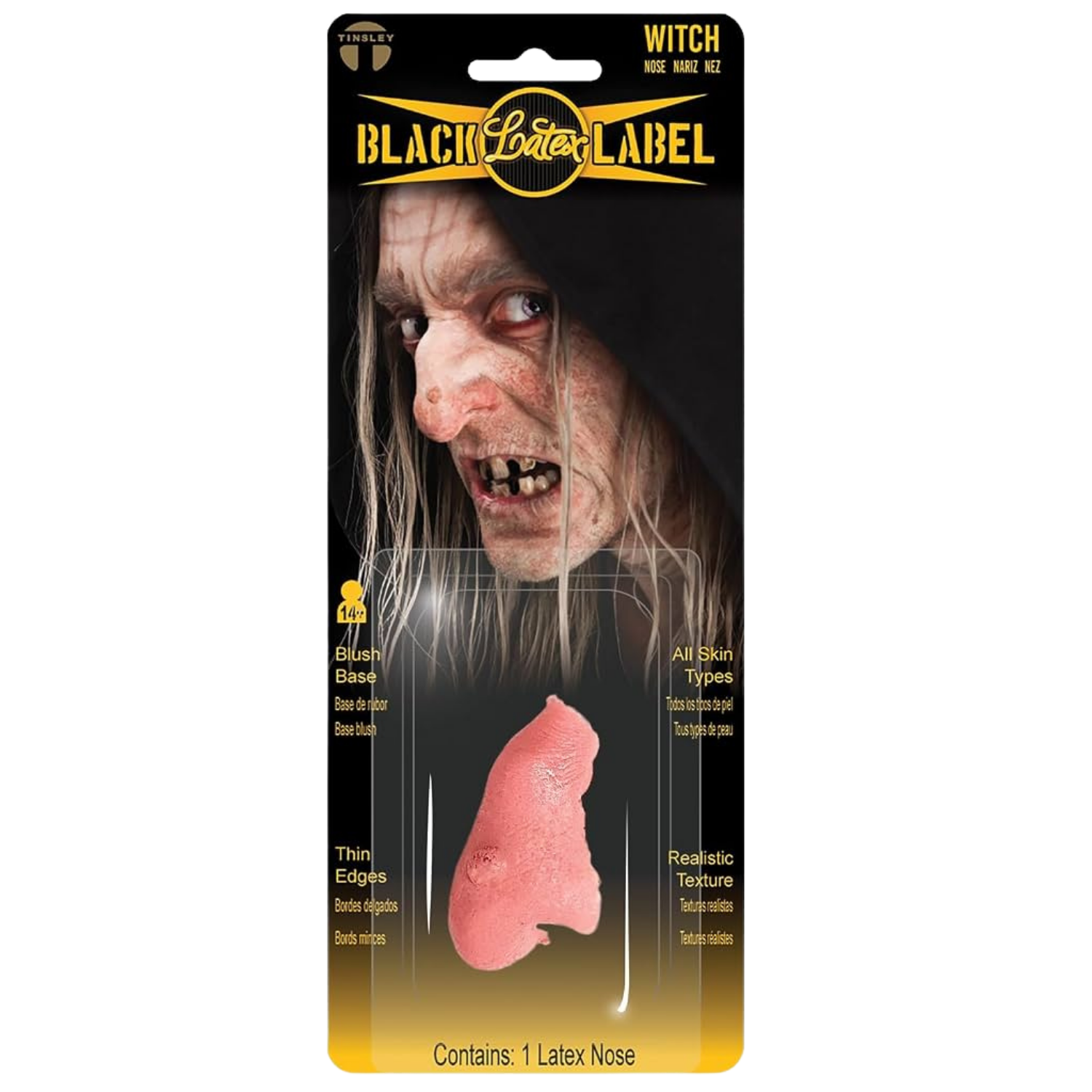 Nez de Sorcière en Latex — Witch | Black Label by Tinsley | Halloween & Effets Spéciaux