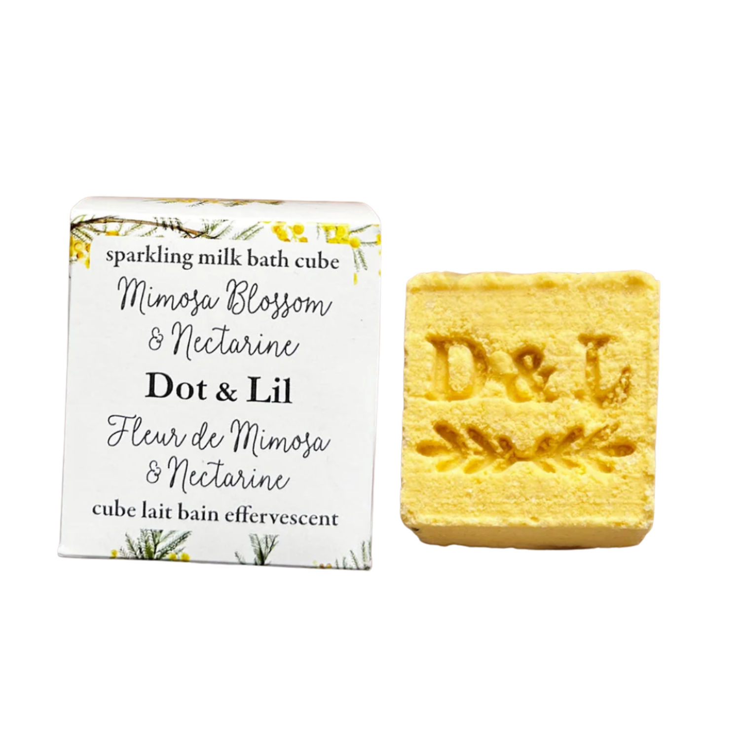 Cube lait de bain effervescent - Fleur de mimosa & nectarine