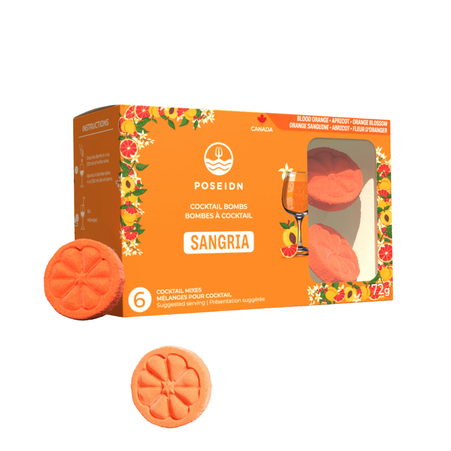 Bombes à cocktail - Sangria orange sanguine, abricot et fleur d'oranger