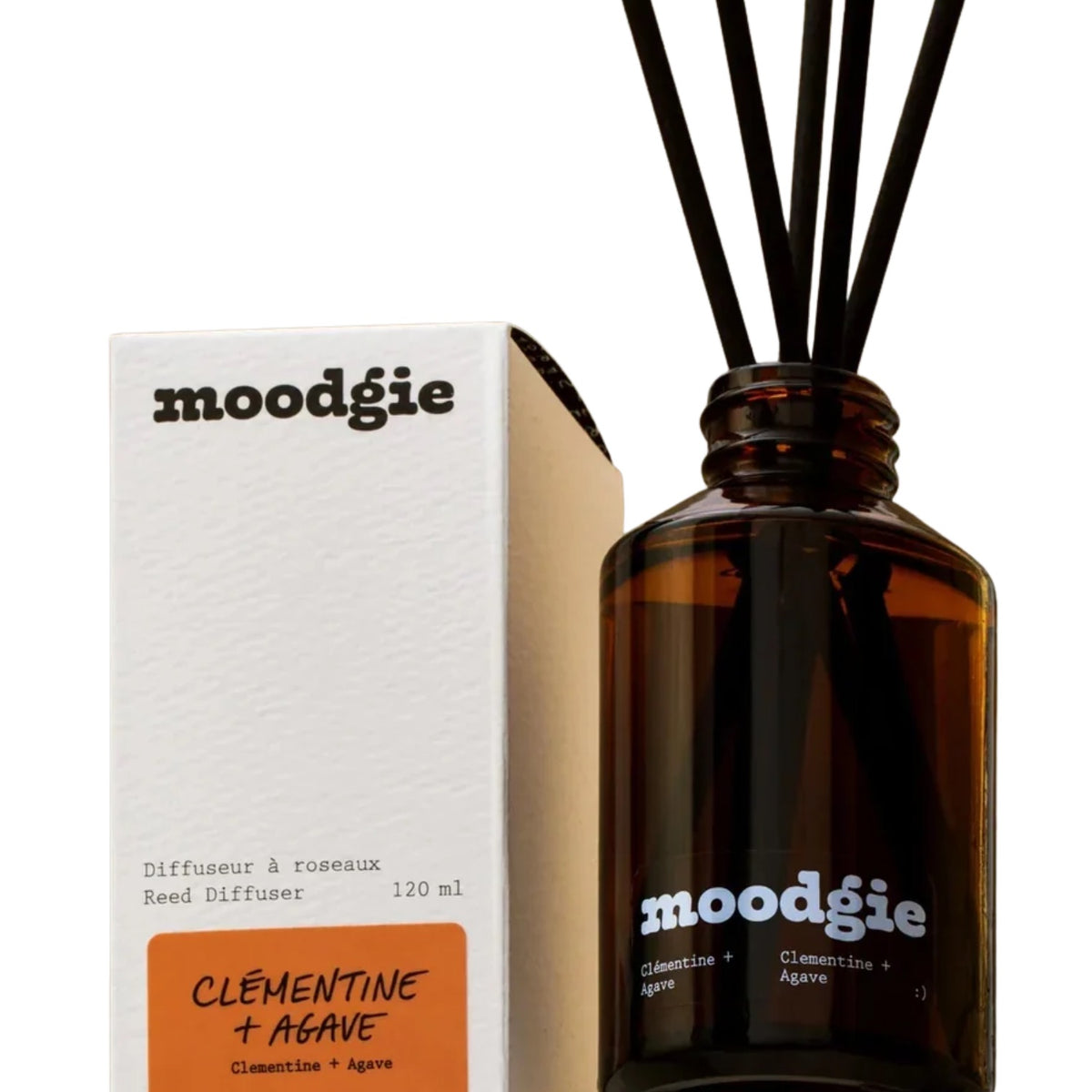 Moodgie – Diffuseur à roseaux Clémentine + Agave – 120 ml