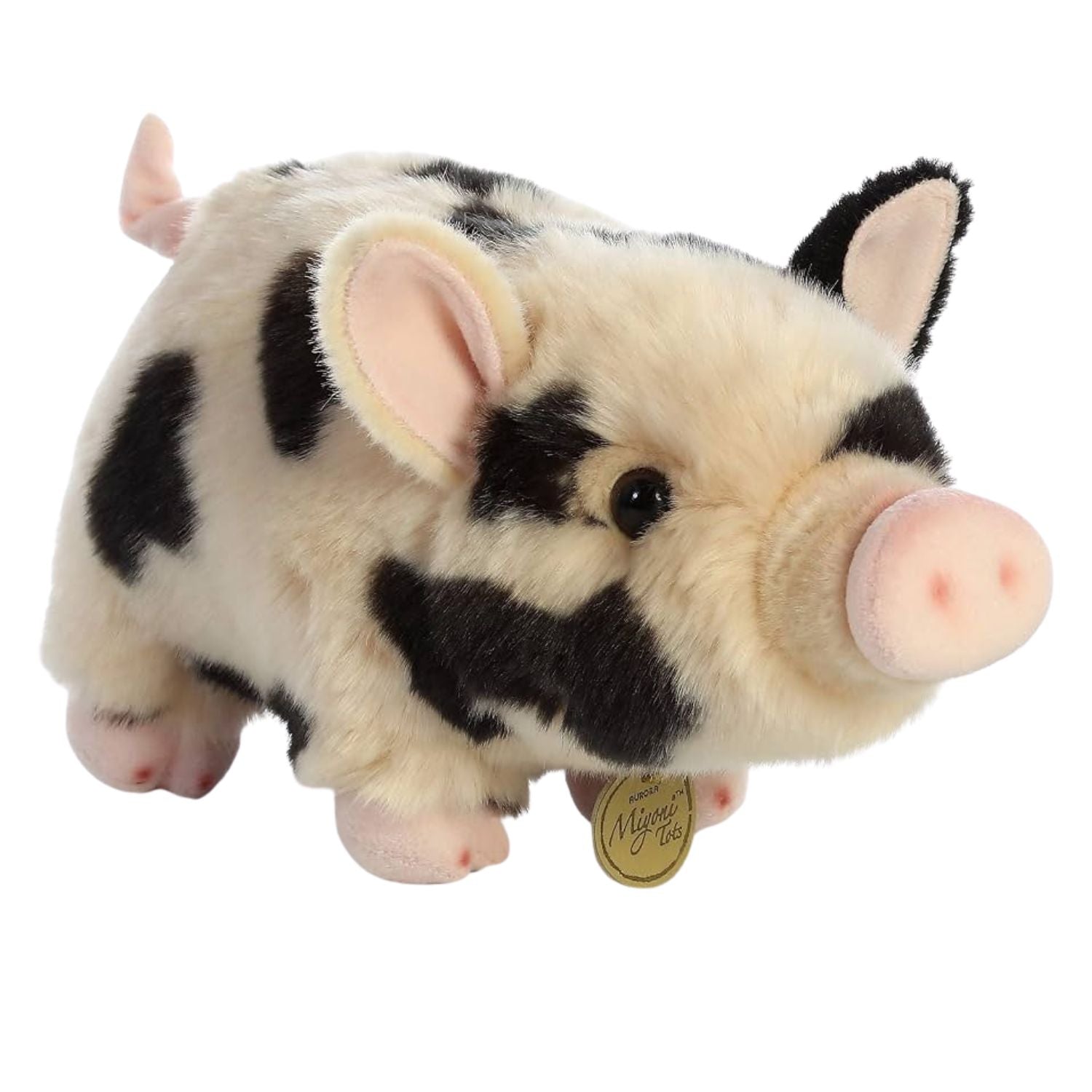 Cochon Pot-Bellied – Peluche cochon tacheté réaliste | Aurora Miyoni