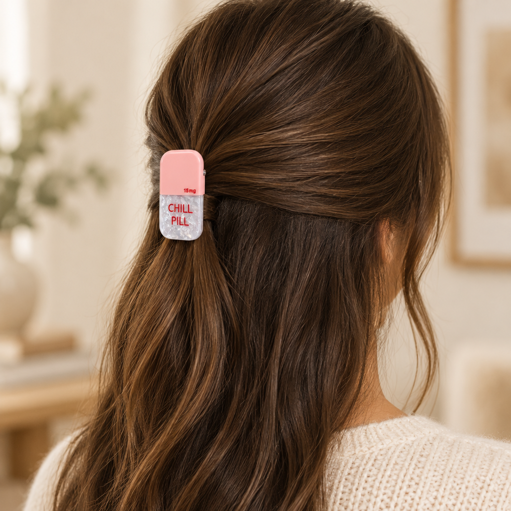 Pince à cheveux Chill Pill rose