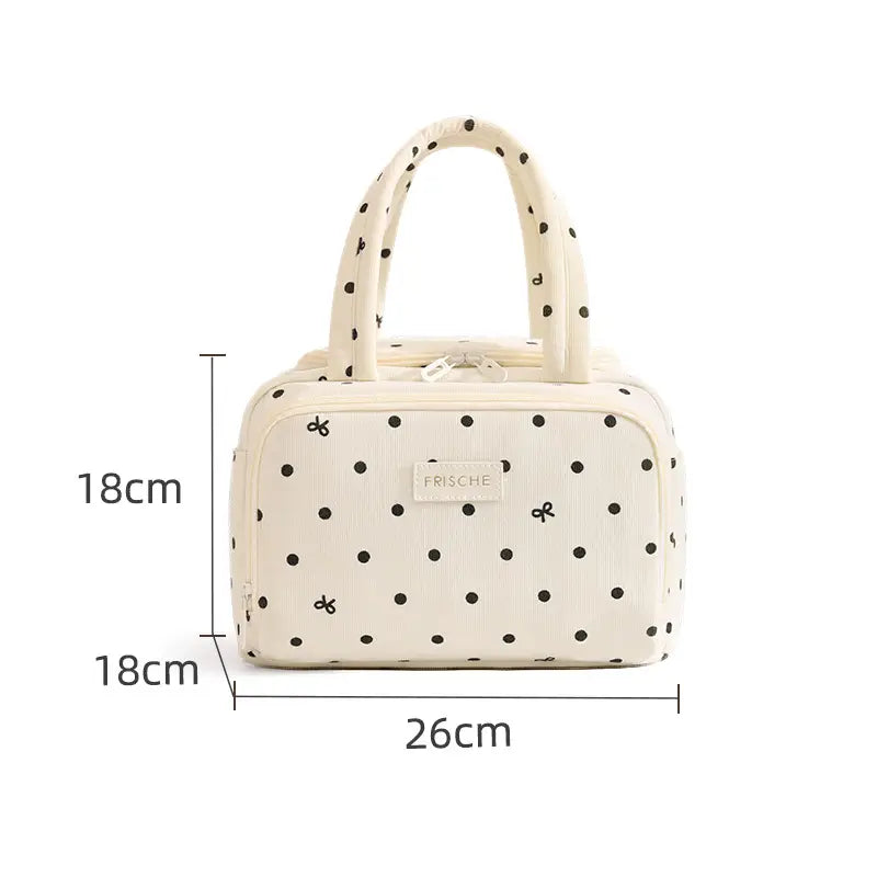 Sac à lunch isotherme Frische beige à pois – WANDF