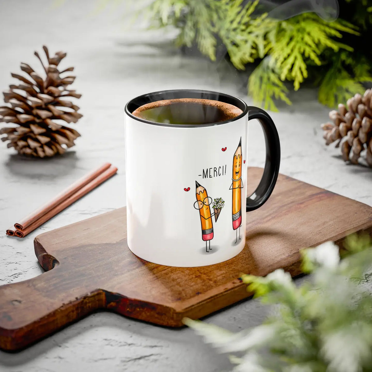 Tasse « Merci » pour prof – Crayons – Sardine Studio