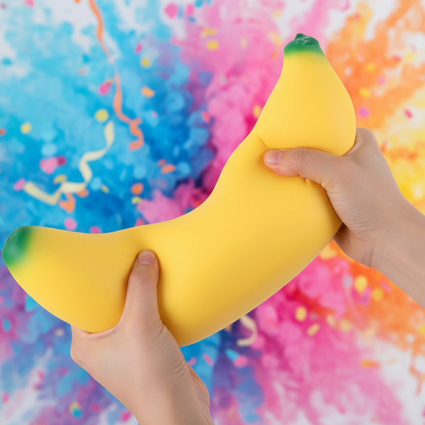 Banane squishy géante – Jouet anti-Stress étirable