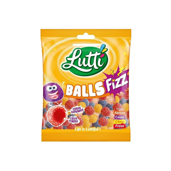 LUTTI – Balls Fizz bonbons acidulés, coque croquante & cœur tendre (100 g)