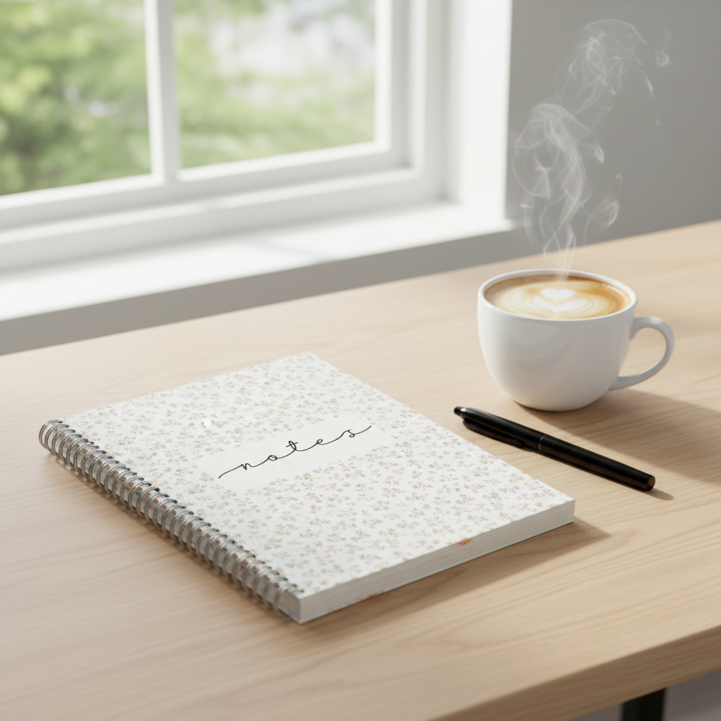 Cahier de notes à spirale mini fleurs roses et jaunes – AlaRocque Design