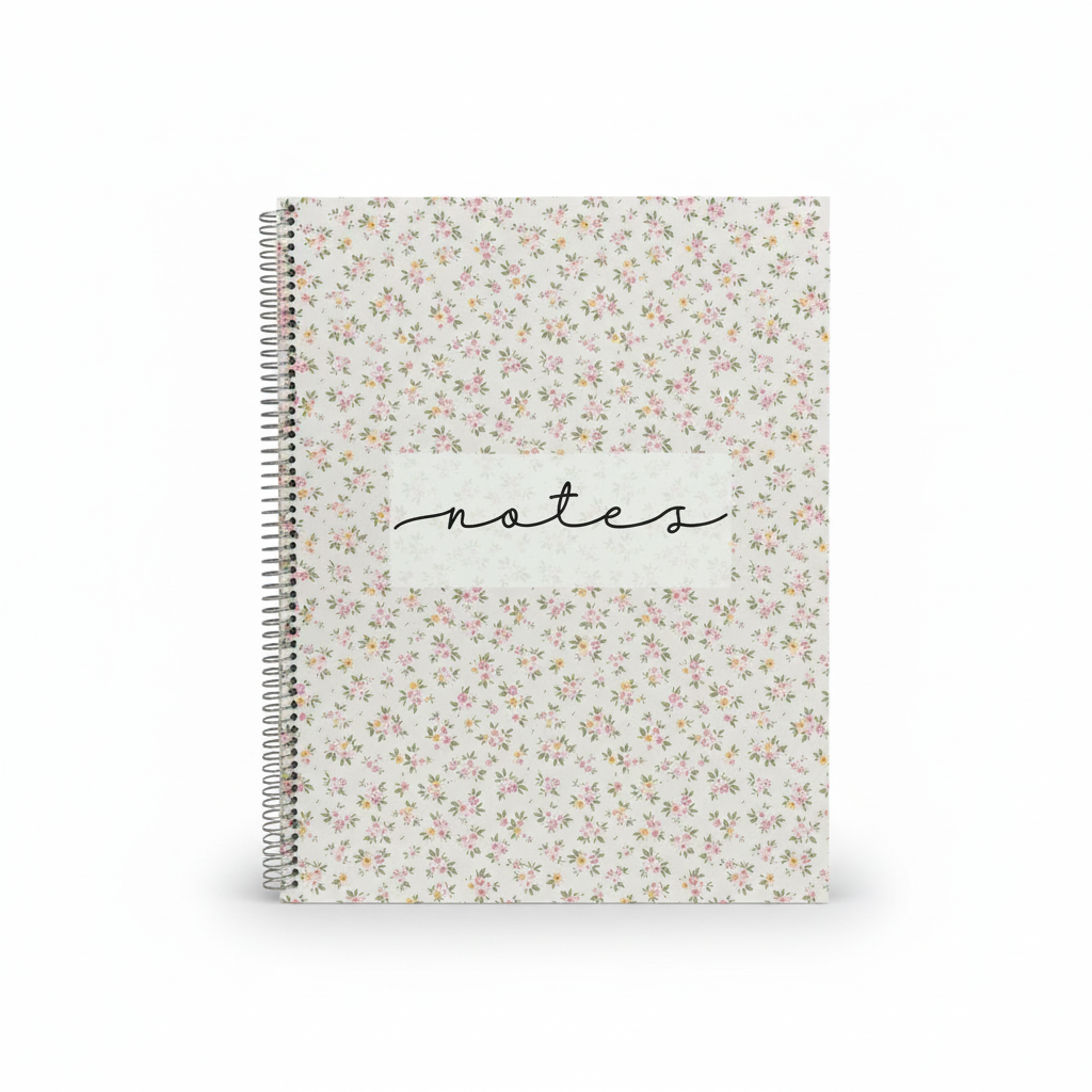 Cahier de notes à spirale mini fleurs roses et jaunes – AlaRocque Design