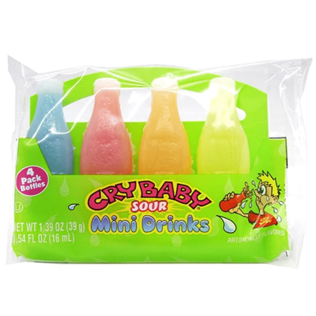Cry Baby Sour Mini Drinks – 4 Bouteilles de Cire 39g