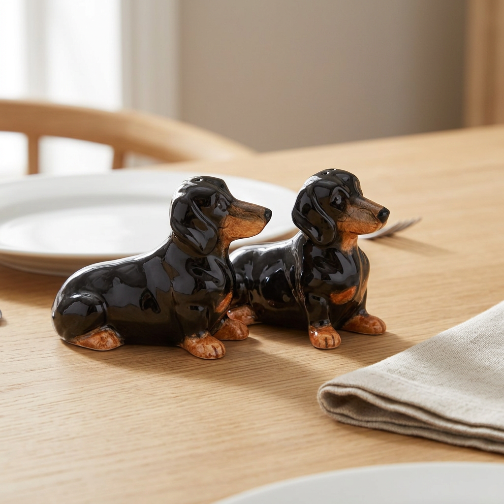 Salière et poivrière chiens teckels – Duo Abbott