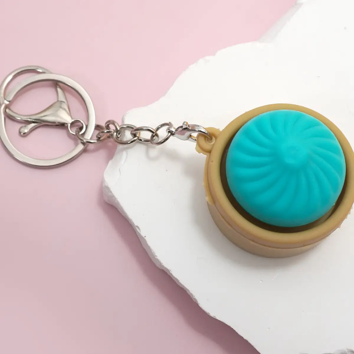Porte-clés anti-stress ravioli bleu – Josslyn