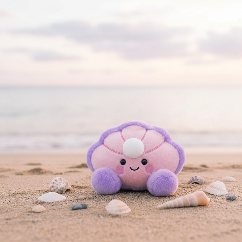Odette peluche huître kawaii lifestyle plage pastel