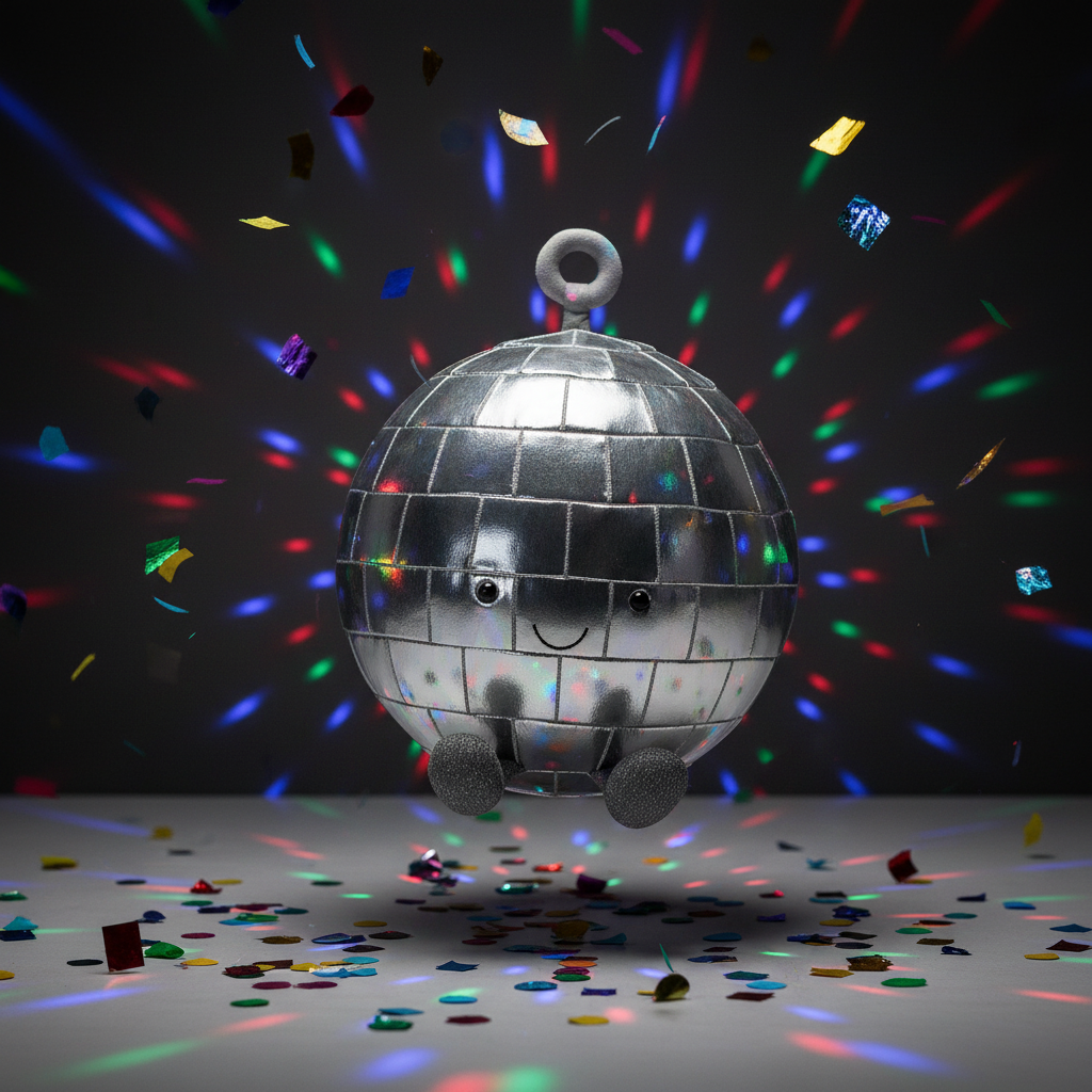 Jellycat Amuseable Disco Ball — Peluche Boule à Facettes en ambiance disco festive