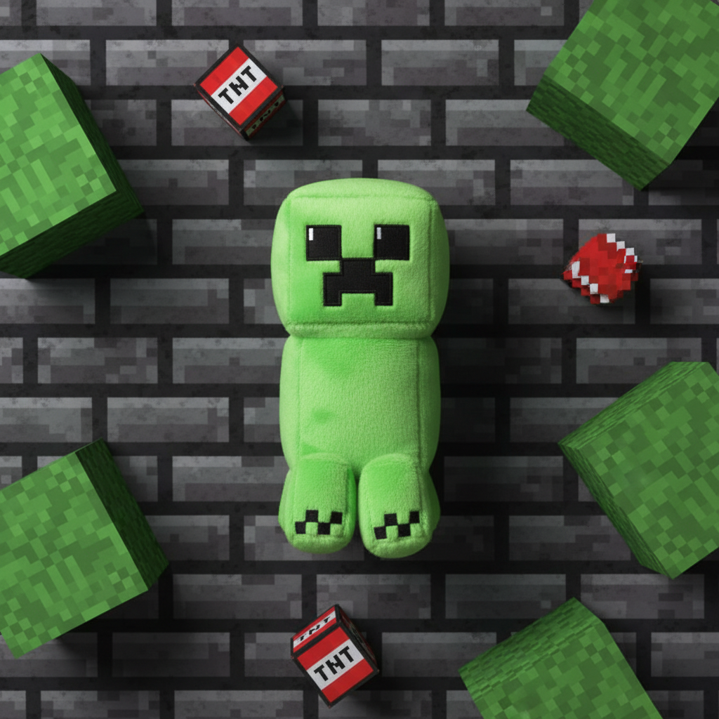 TY Creeper Minecraft peluche verte lifestyle gaming pixel