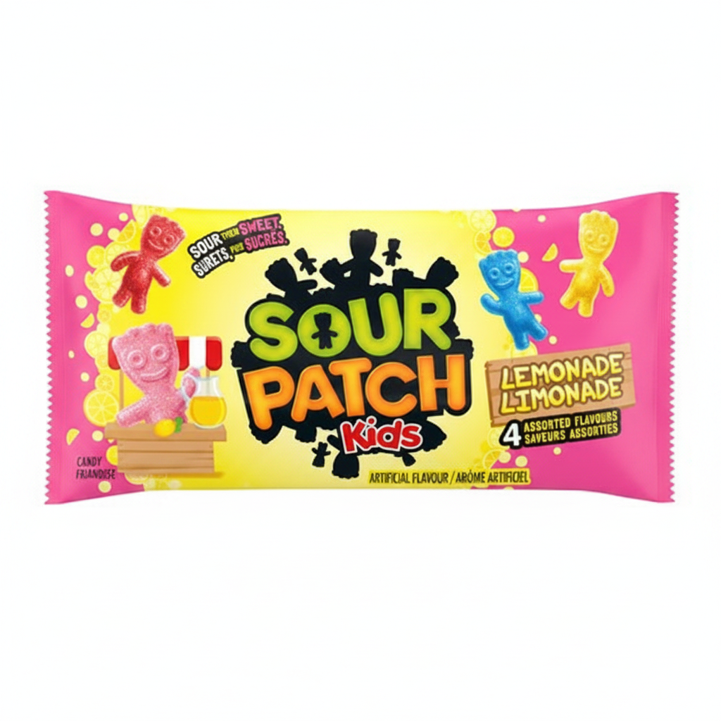 Sour Patch Kids Limonade sac 60g fond blanc