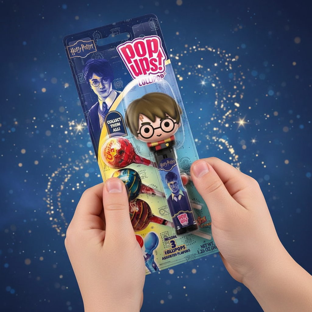 Pop Ups Lollipop Harry Potter tenu par les mains d’un enfant