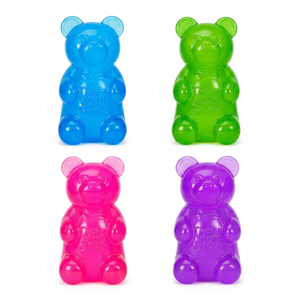 Différentes couleurs d’oursons anti-stress Ricochet, vendus à l’unité en couleur aléatoire
