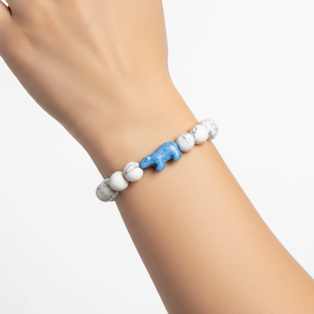 Bracelet Fahlo Ours Polaire Venture Arctic White porté au poignet