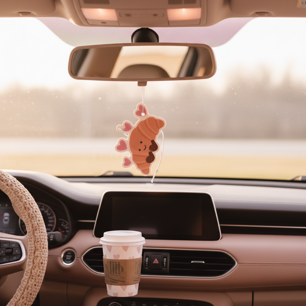 Diffuseur voiture croissant kawaii Alarocque suspendu rétroviseur lifestyle