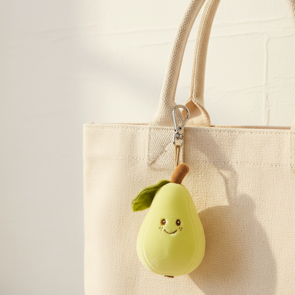 Porte-clé Poire jaune – Photo lifestyle
