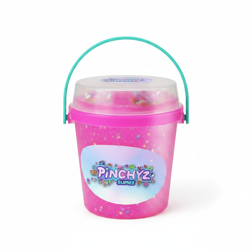 Pinchyz Slimes seau rose fond blanc