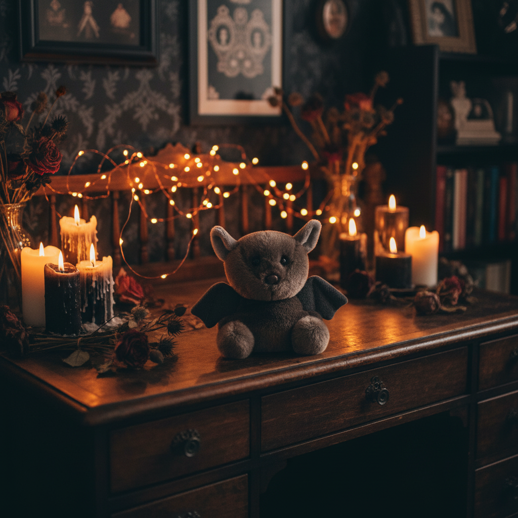 Luna peluche chauve-souris lifestyle aesthetic