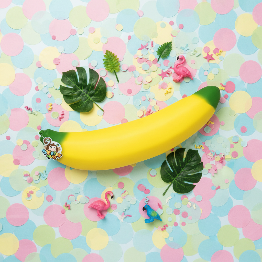 Flat lay banane squishy jumbo version 2