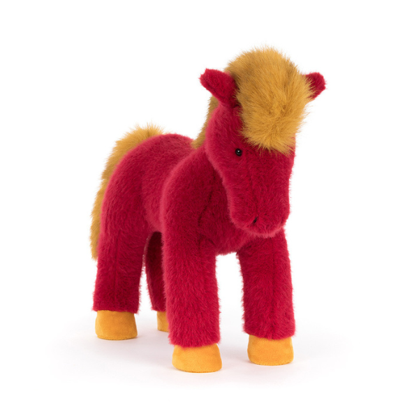 Jellycat Festival Horse – Peluche Cheval Rouge et Or